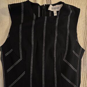 10 Crosby Derek Lam Black White Pinstripe Sleeveless Back Zip Top 0